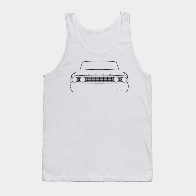 Ford Fairlane 1964 classic car outline graphic (black) Tank Top by soitwouldseem